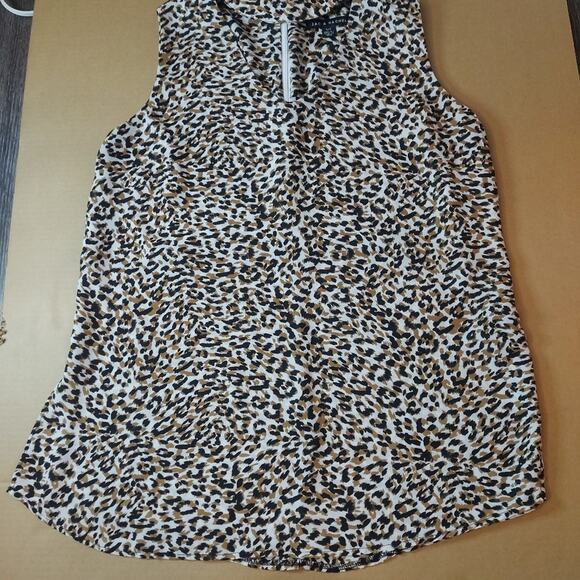 Zac & Rachel V-Neck Animal Print Sleeveless Blouse S Mobwife Dopamine Corporate - Picture 9 of 14